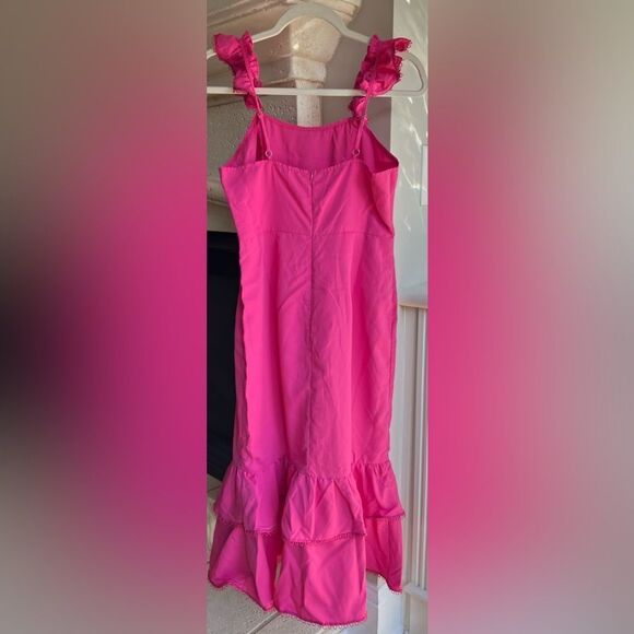 Ruffle Trim Mermaid Hem Dress Shein Pink Size Medium/NWOT - Picture 6 of 8